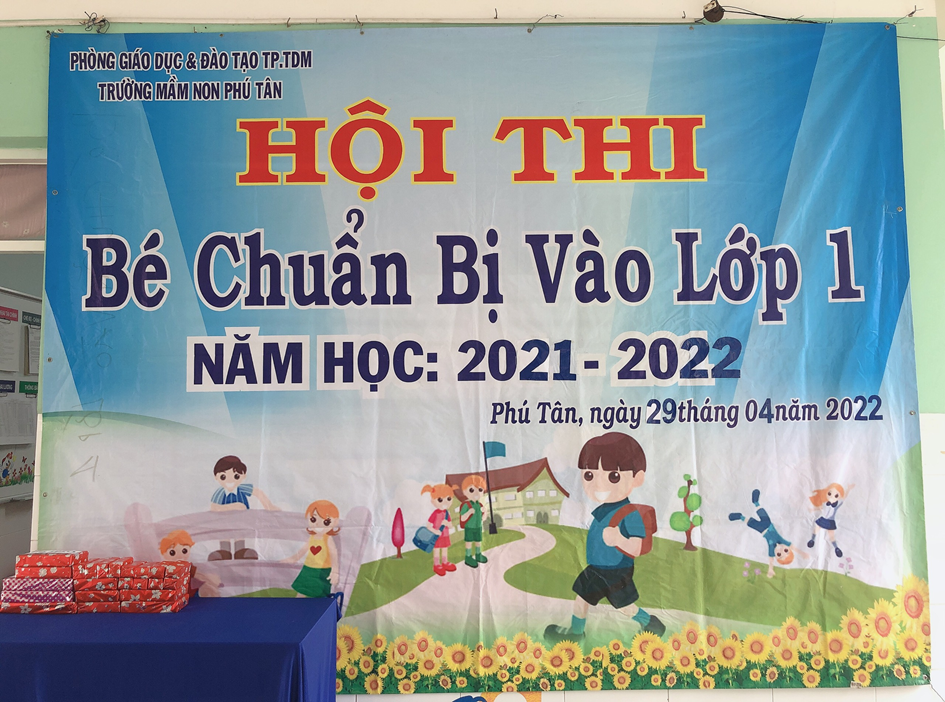 Trường Mầm Non Phú Tân tổ chức hội thi "Bé chuẩn bị vào lớp  1" năm học 2021-2022
