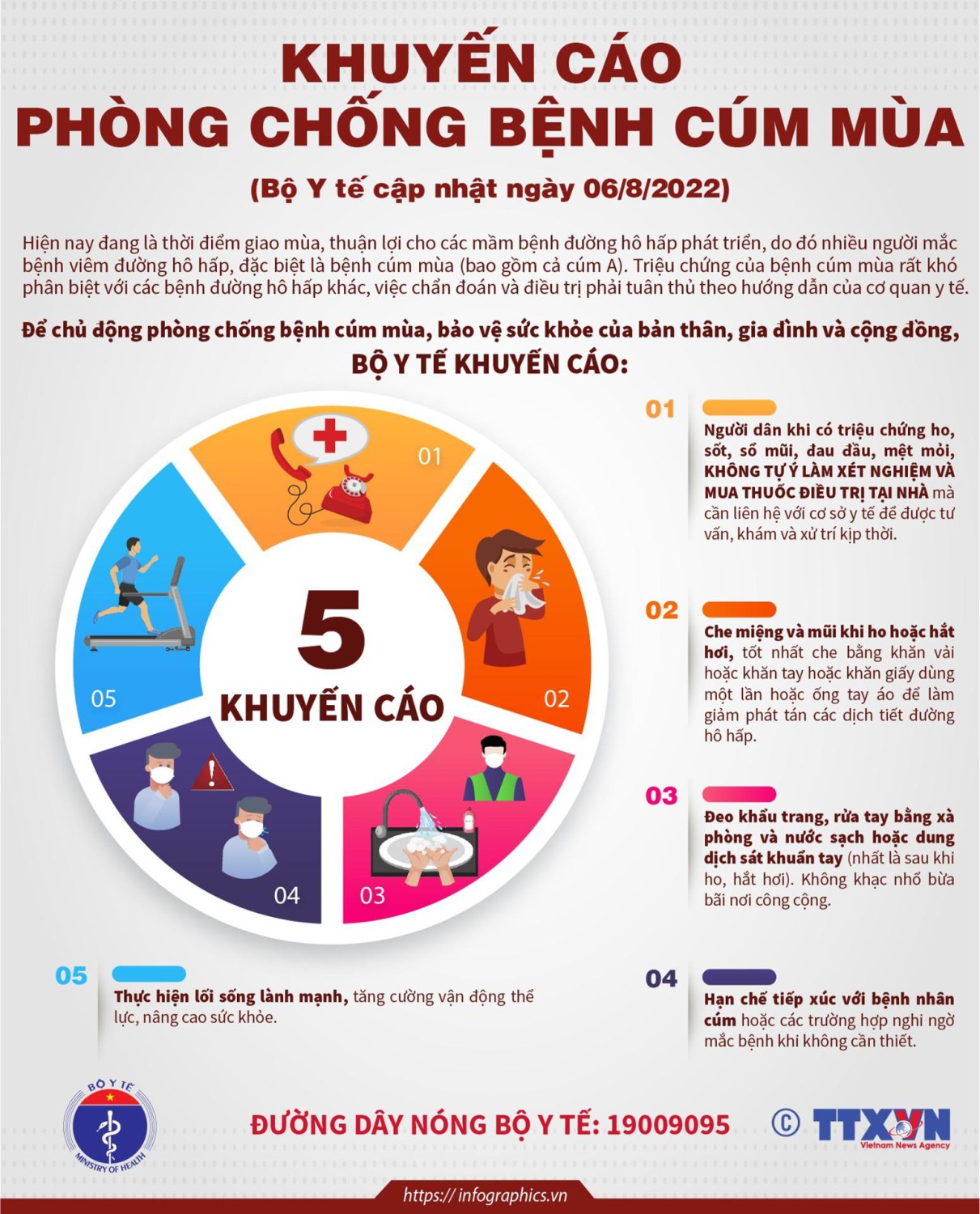 5 biện pháp phòng chống bệnh cúm mùa của Bộ Y Tế