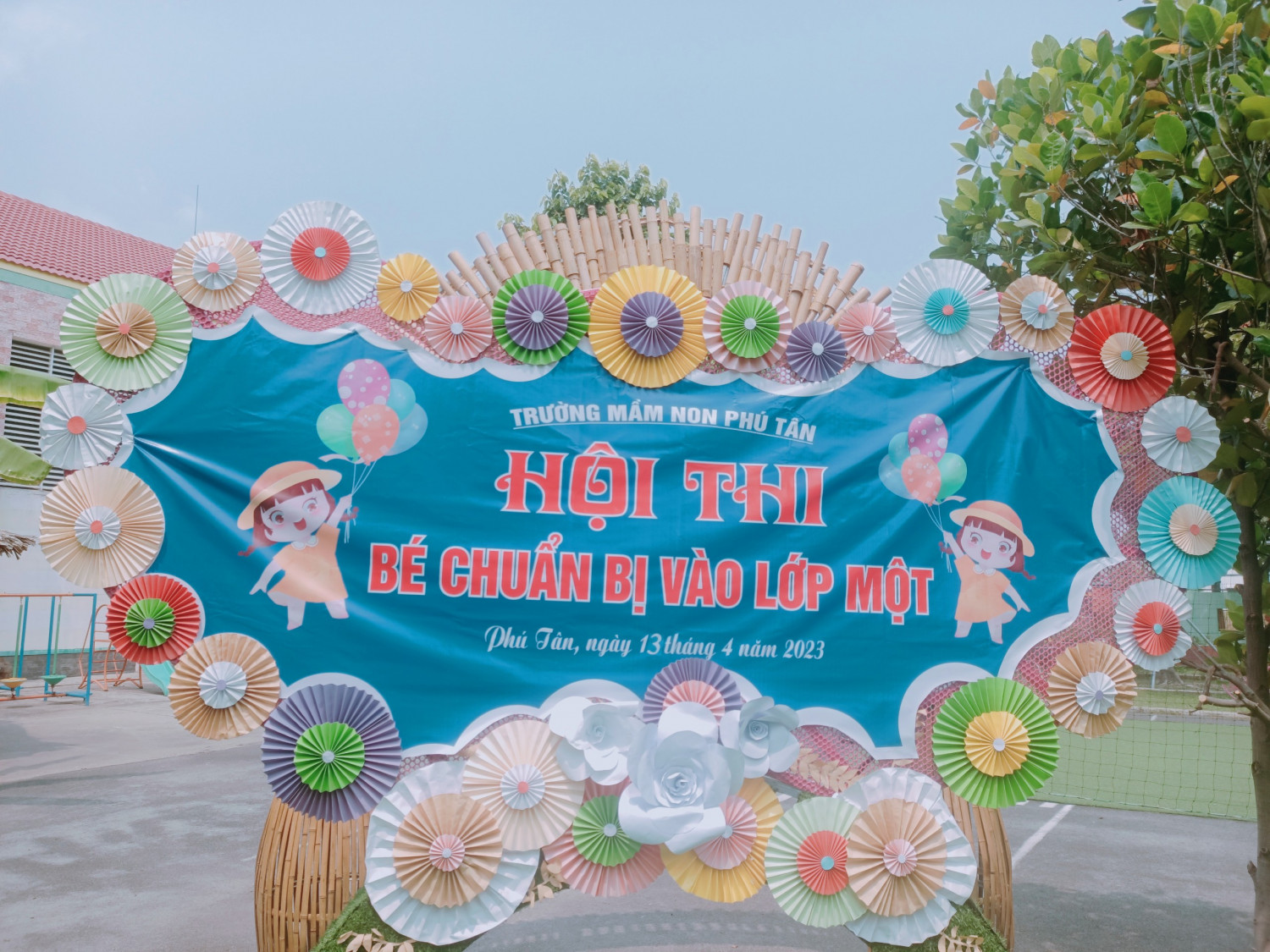 Trường Mầm Non Phú Tân tổ chức hội thi bé vào lớp 1 cho các bé khối lá năm học 2022 - 2023