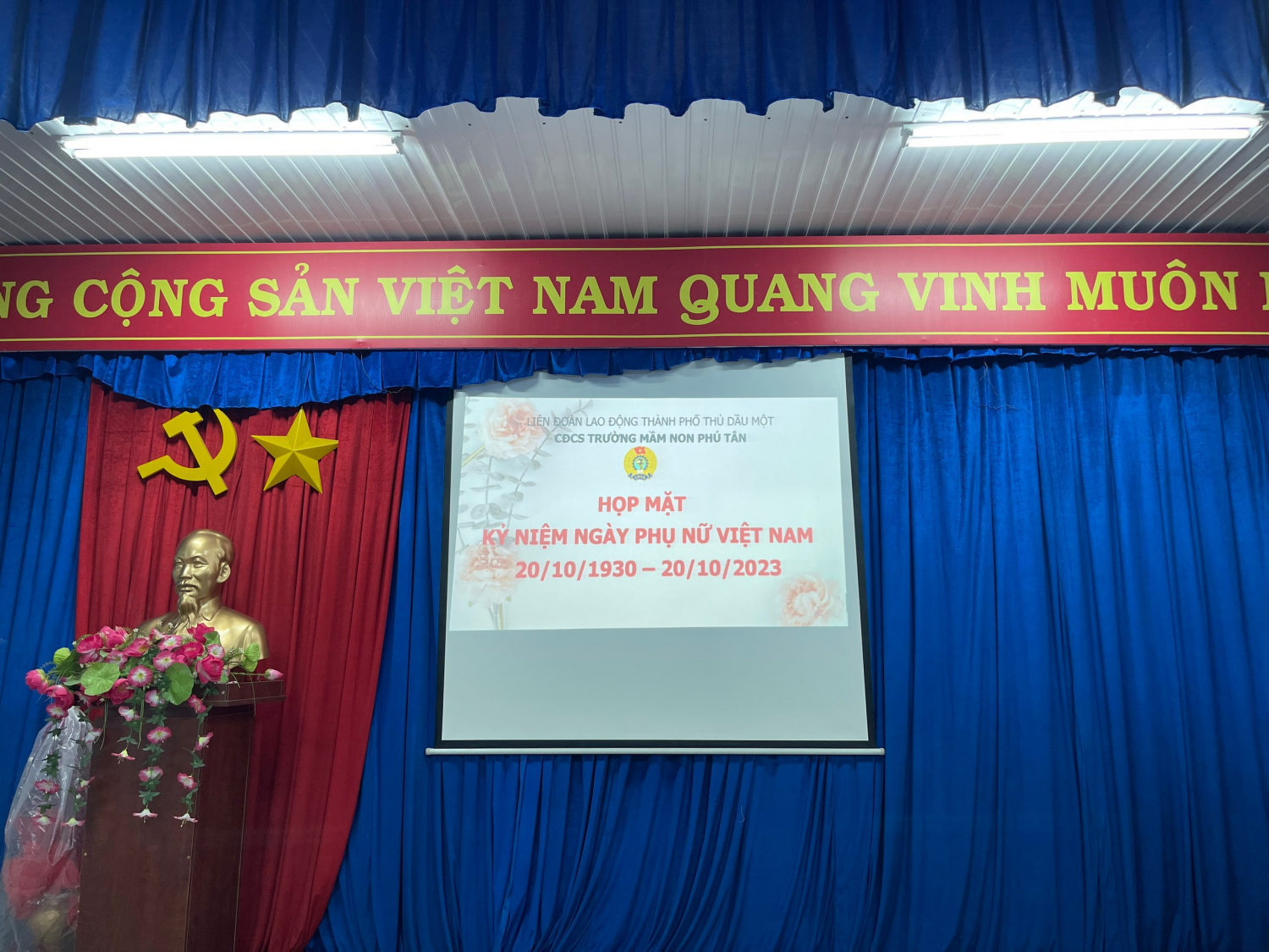 Trường mầm non Phú Tân tổ chức họp mặt kỷ niệm ngày phụ nữ Việt Nam 20/10/1930 - 20/10/2023