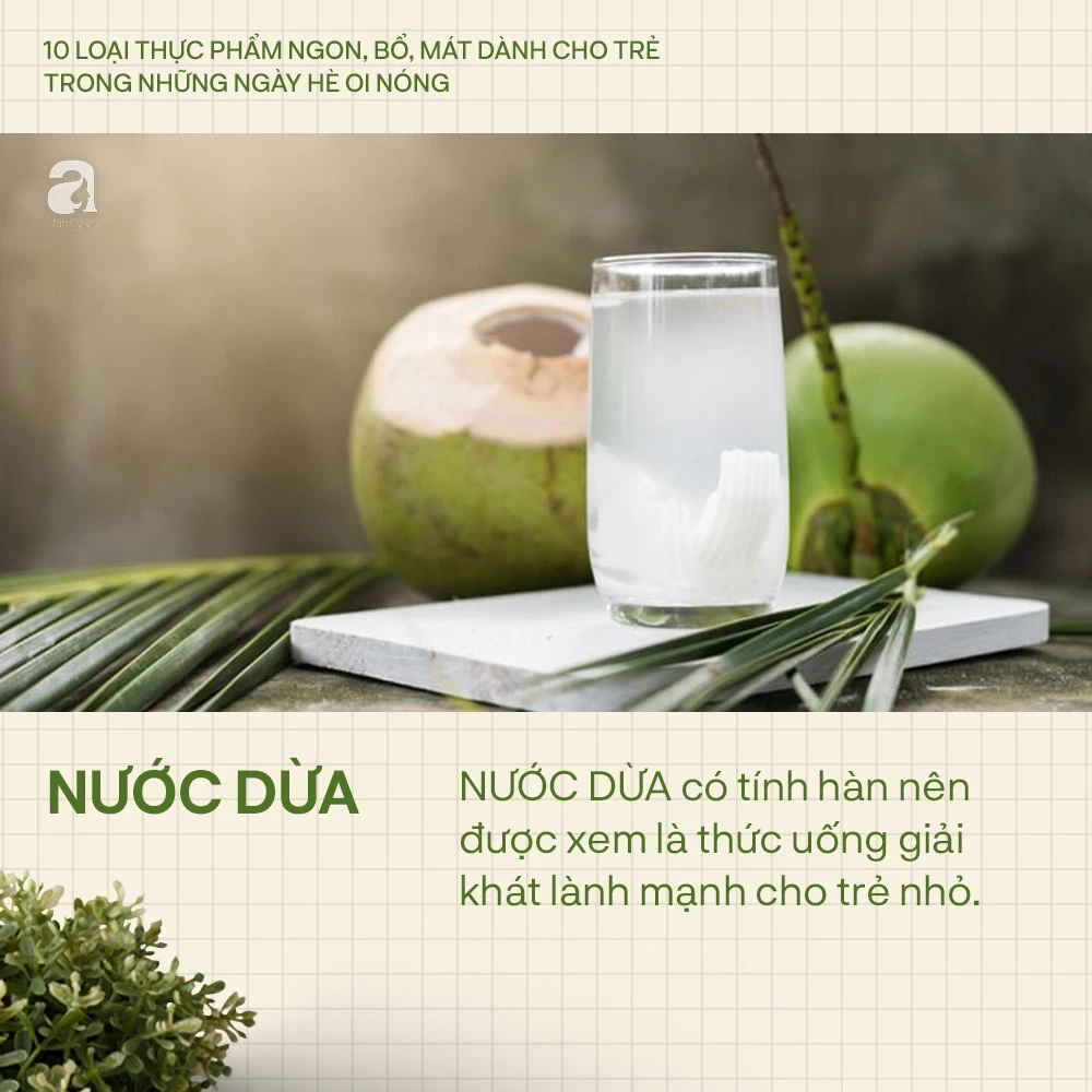Các loại thực phẩm mát nên cho bé ăn vào những ngày thời tiết nắng nóng